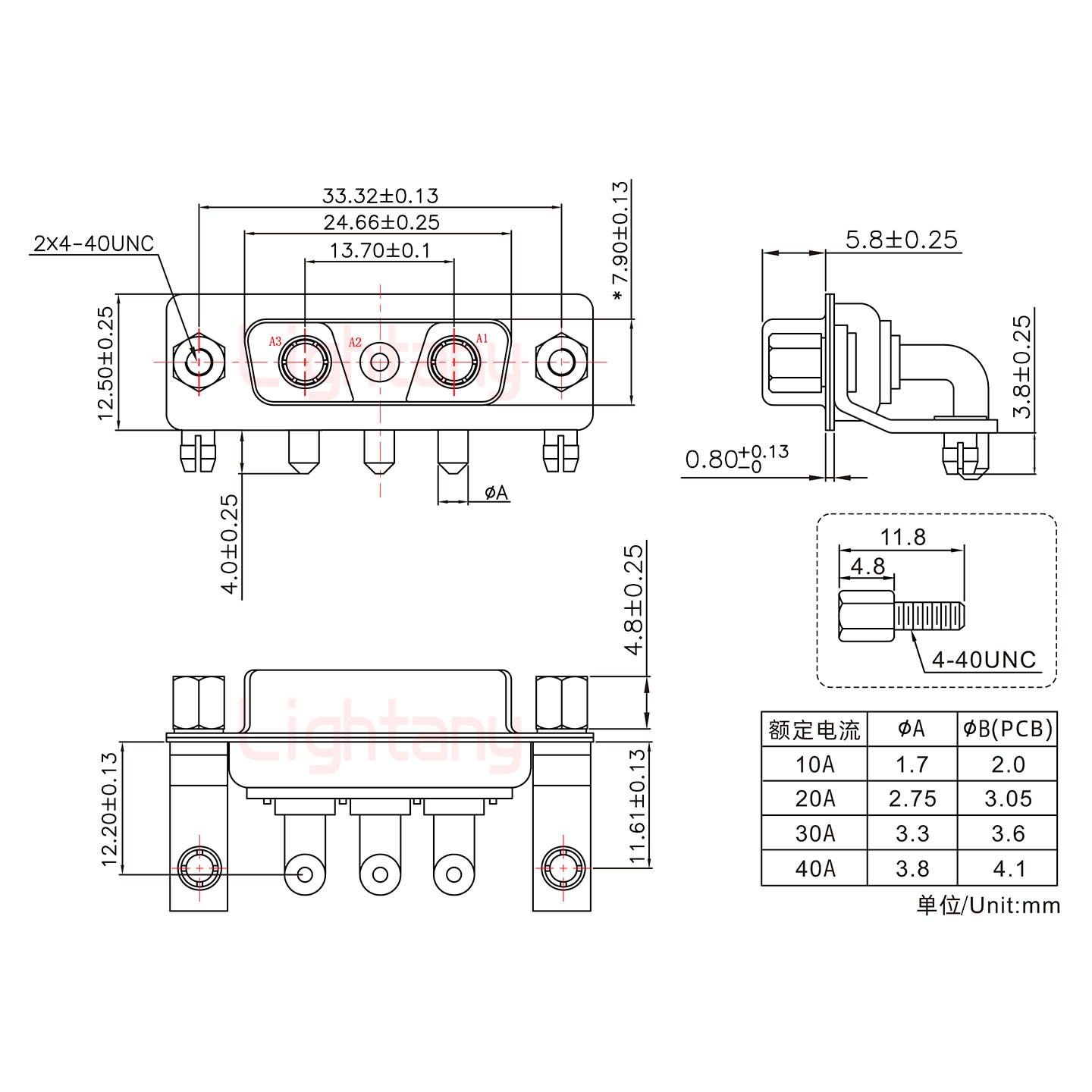 3V3母PCB彎插板/鉚支架11.6/大電流10A