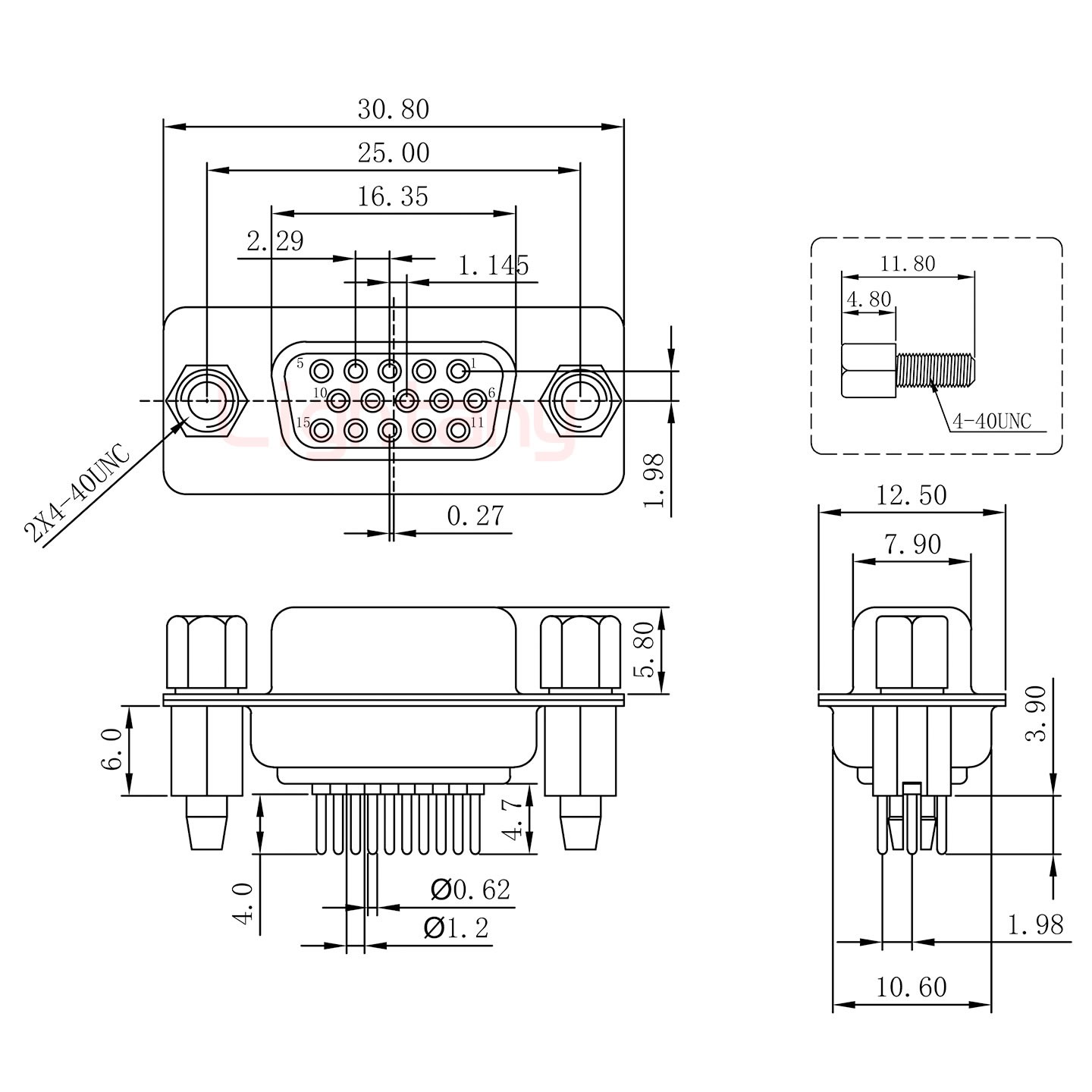 HDP15 母 直插板 鉚魚叉6.0 鎖螺絲 車針