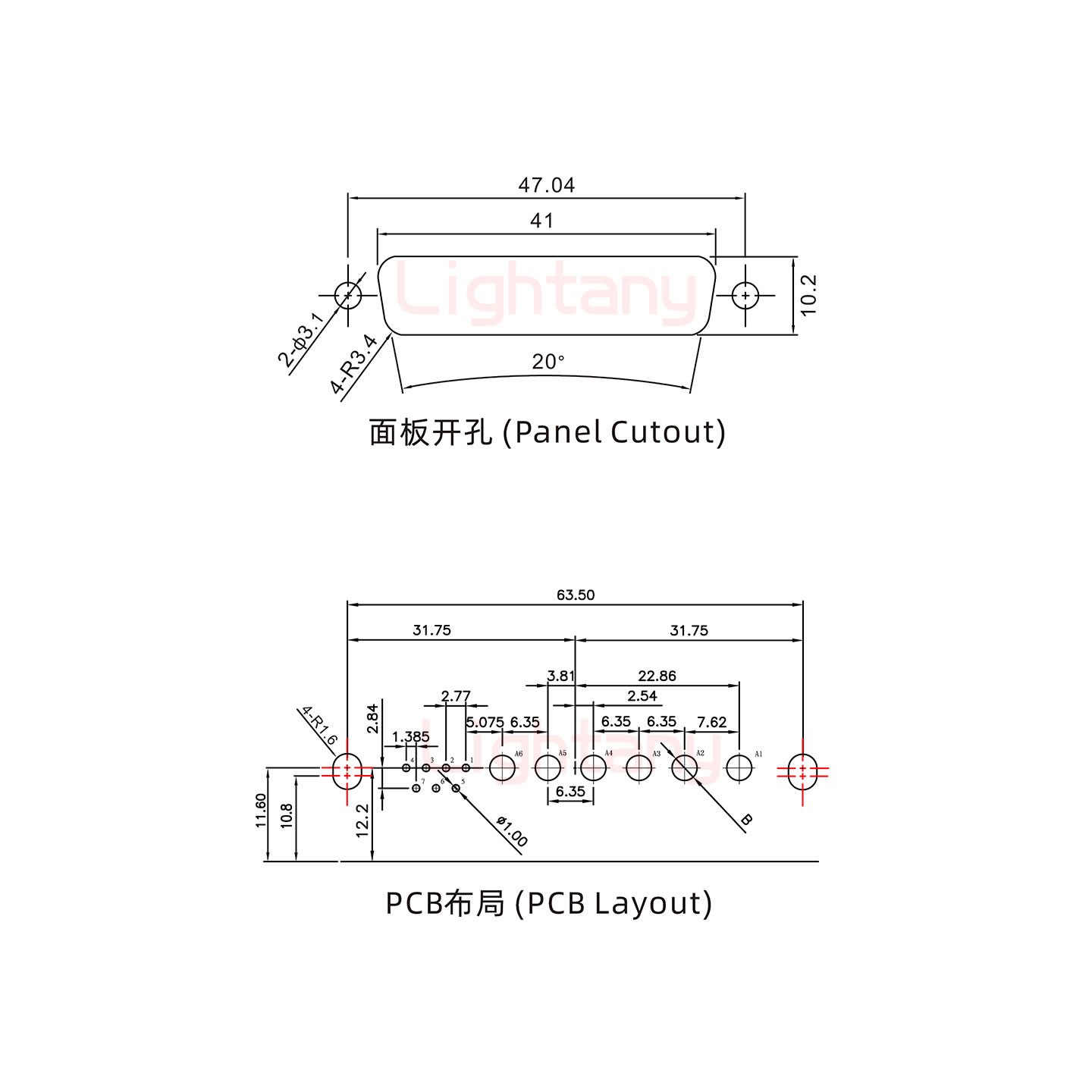 13W6B母PCB彎插板/鉚支架11.6/大電流30A