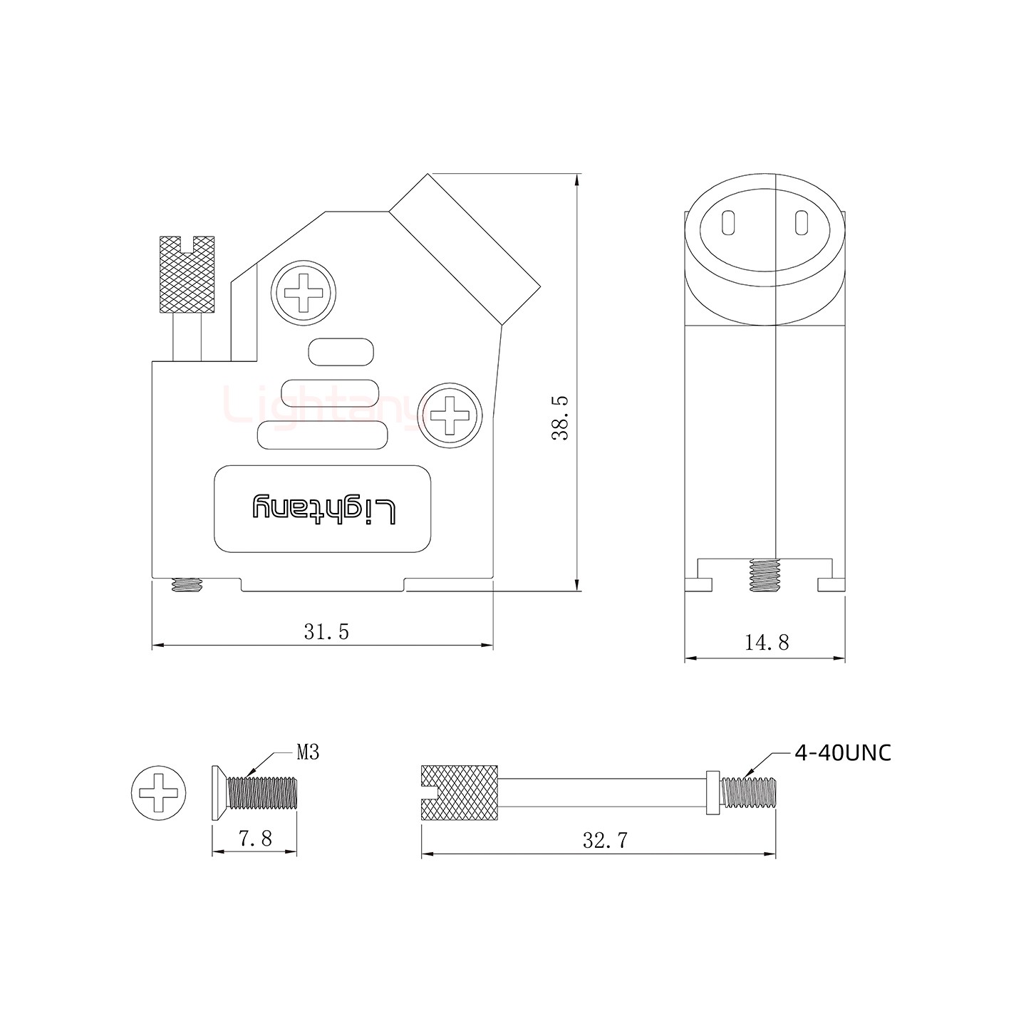 5W1母焊線式50歐姆+9P金屬外殼1392斜出線4~12mm