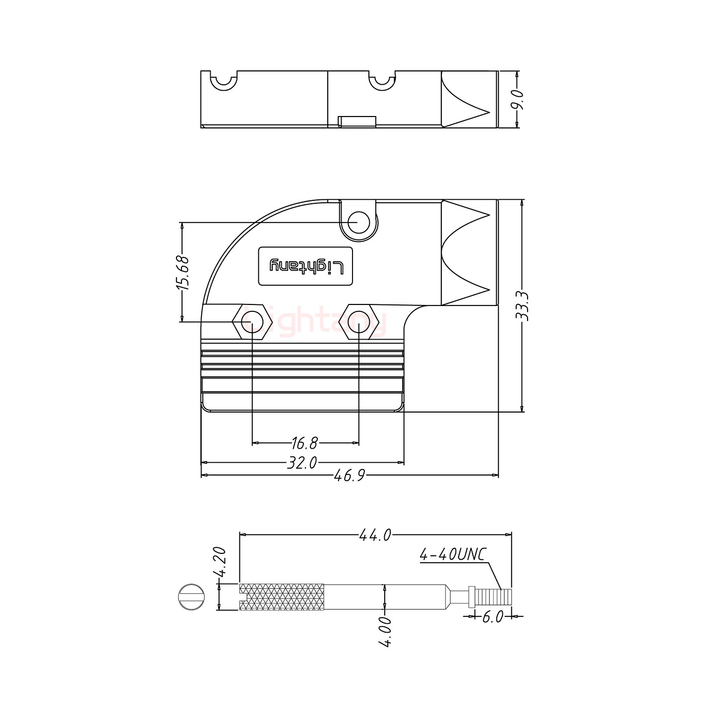 1W1公短體焊線10A+9P金屬外殼424彎出線4~12mm