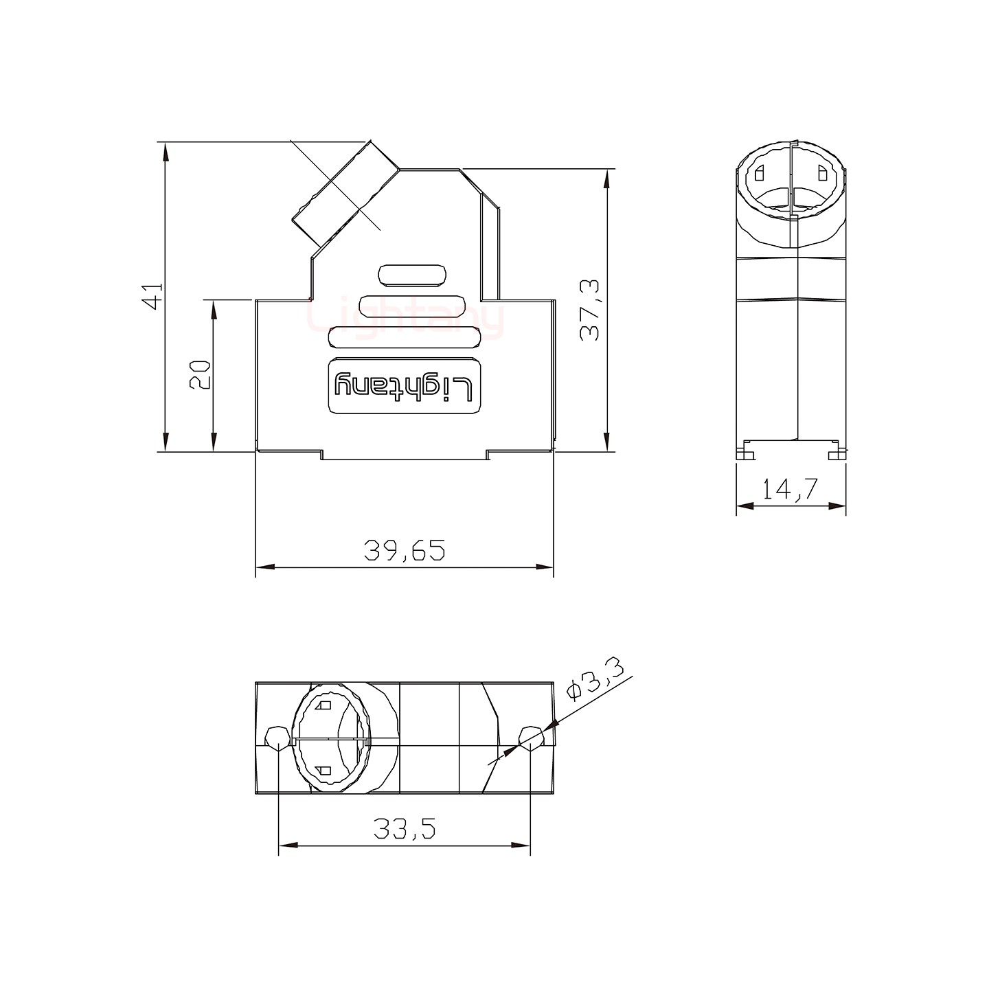 3V3公短體焊線10A+15P金屬外殼1679斜出線4~12mm