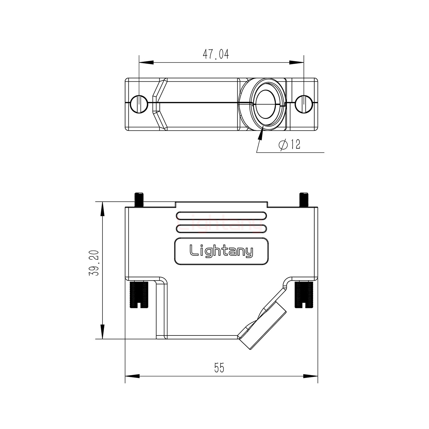 4W4公短體焊線20A+25P金屬外殼592斜出線4~12mm