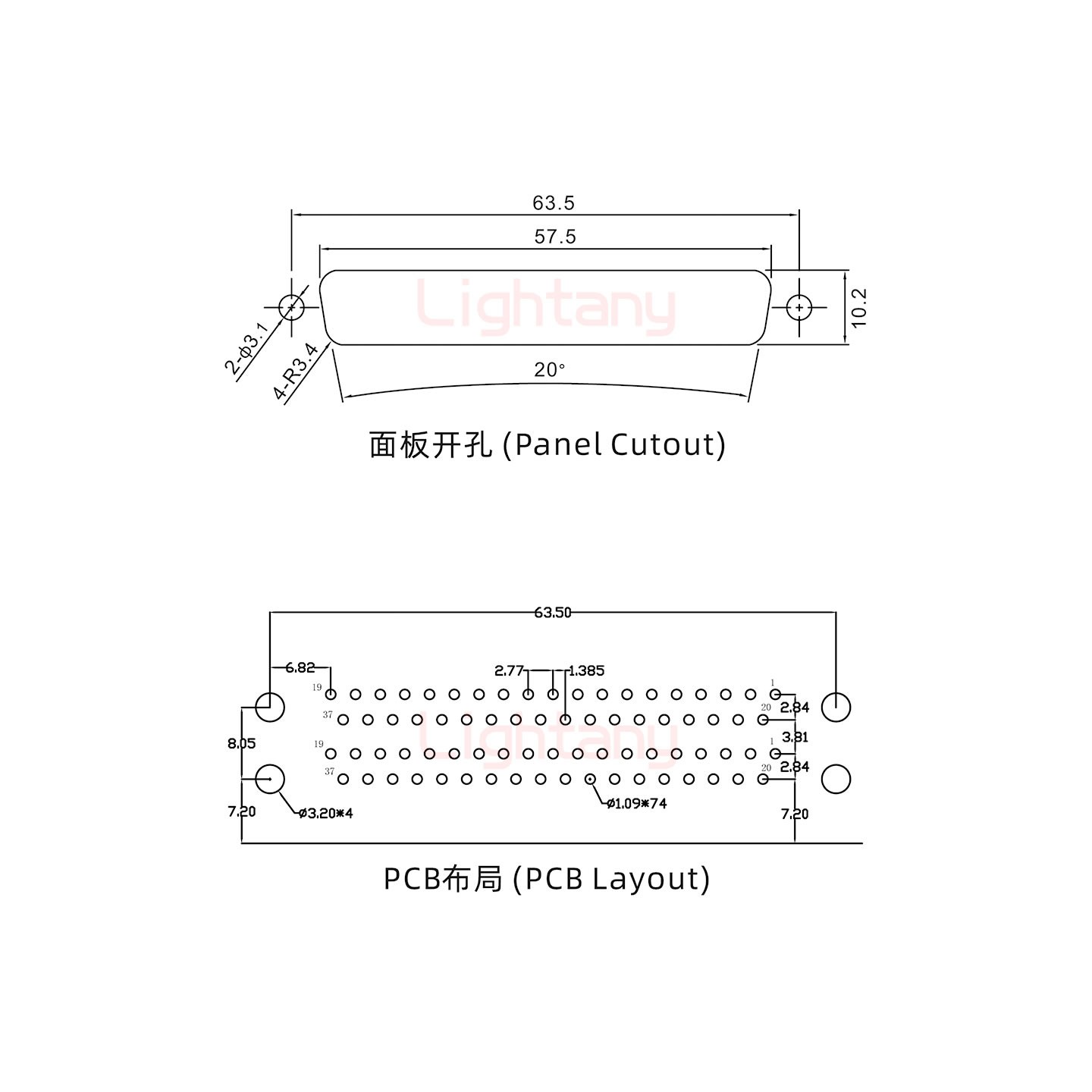 DR37 母對(duì)母 間距19.05車針雙胞胎 D-SUB連接器