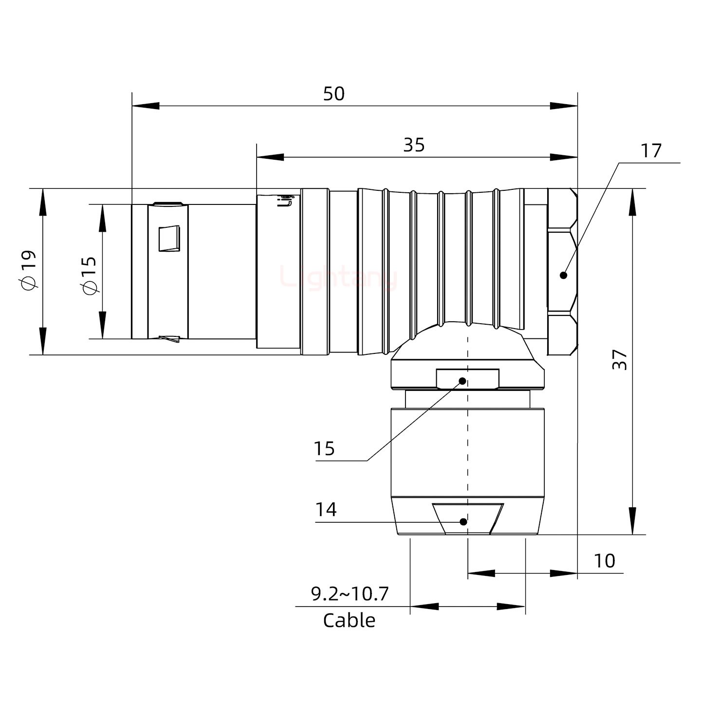 FHG.3B.004.CLAD10彎式插頭