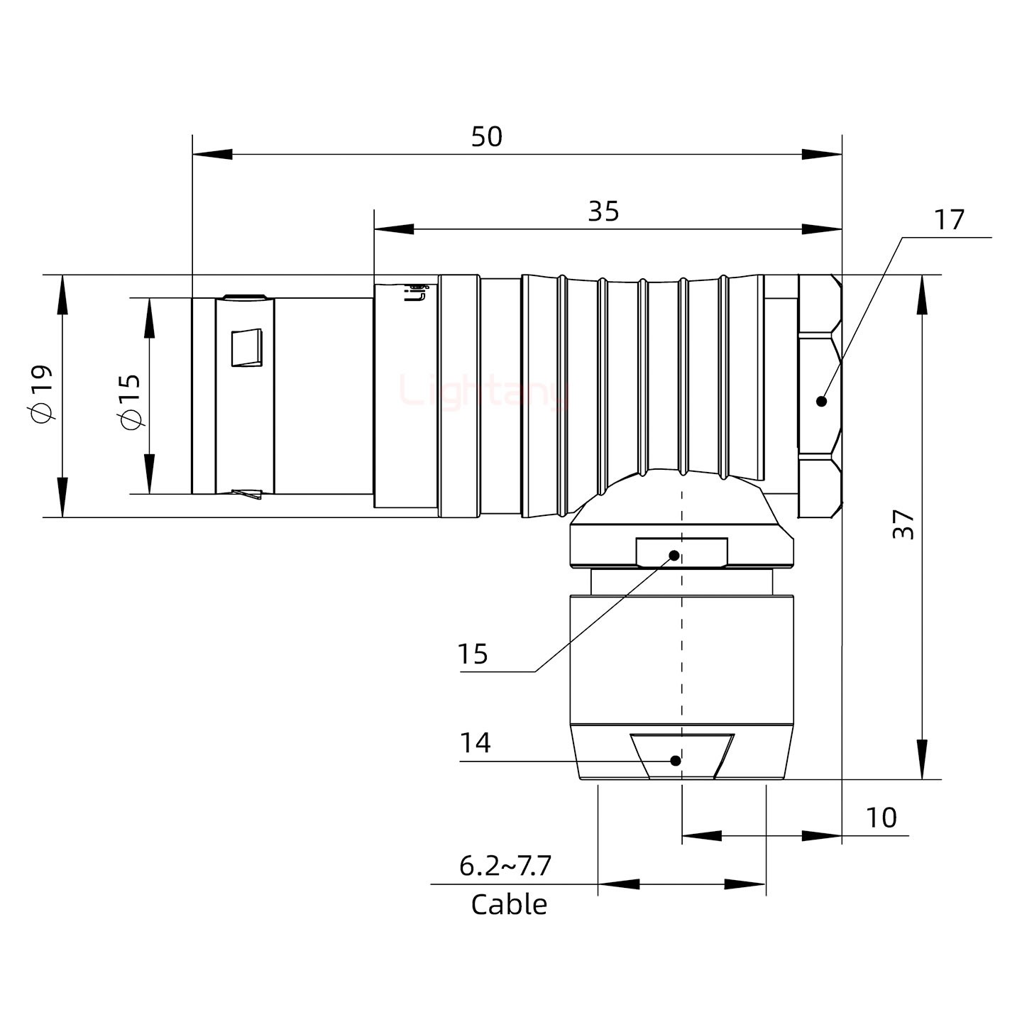 FHG.3B.014.CLAD72彎式插頭