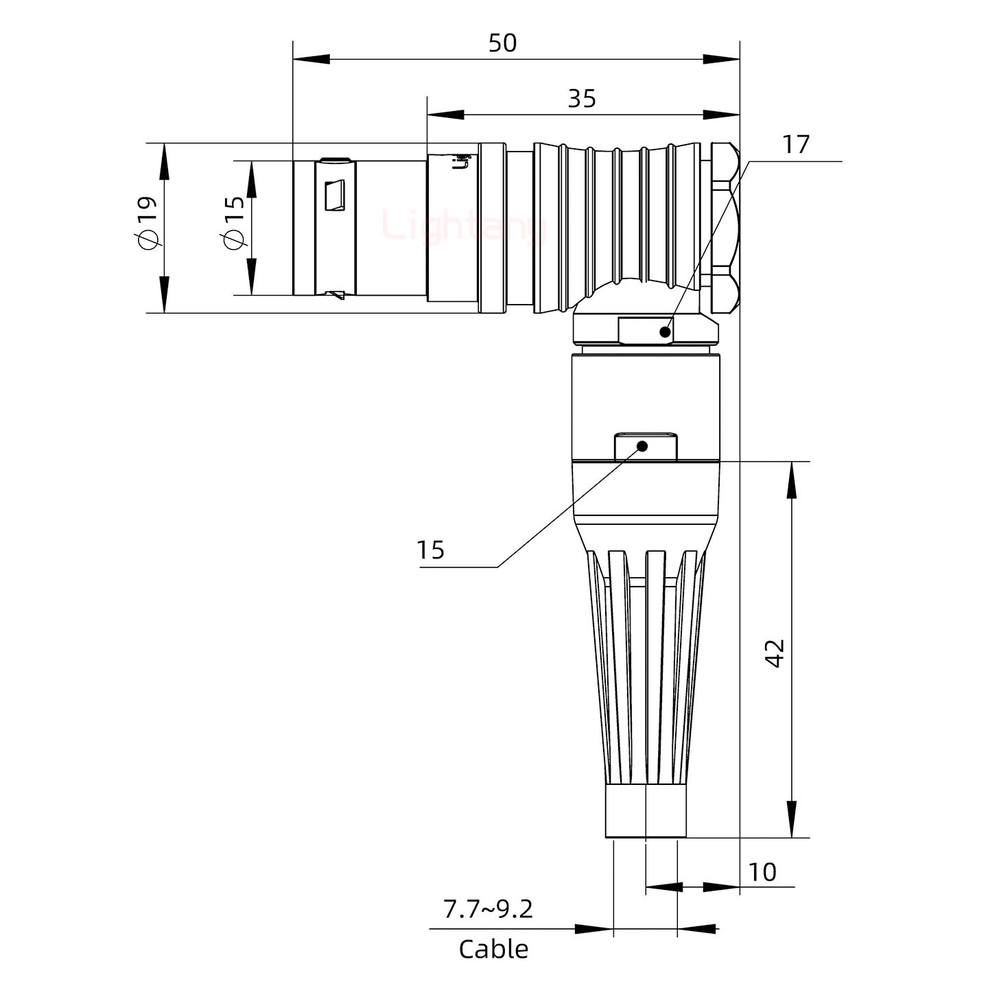 FHG.3B.020.CLAD92Z帶護套彎式插頭