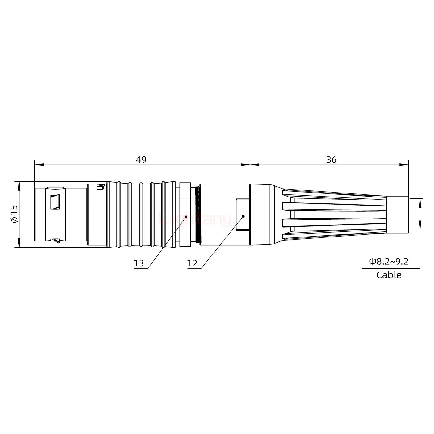 FGG.2B.002.CLAD92Z帶護套直式插頭