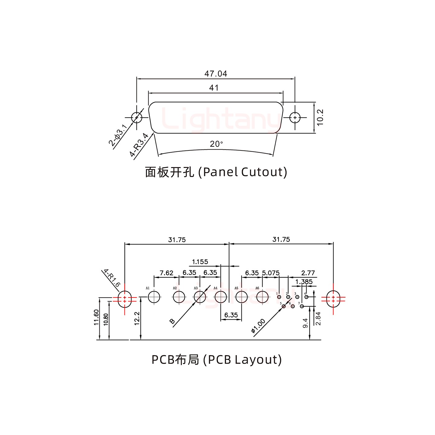 13W6B公PCB彎插板/鉚支架10.8/大電流40A