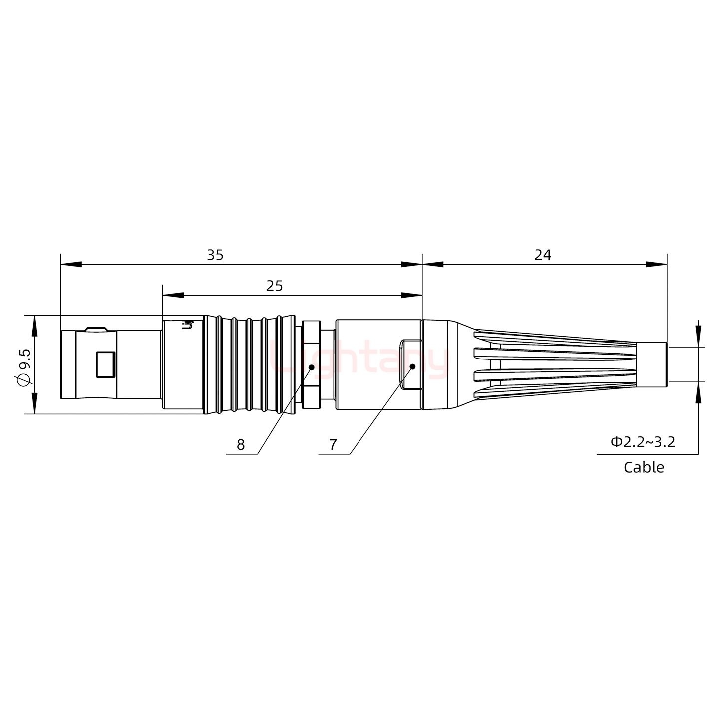 FGG.0B.002.CLAD31Z帶護套直式插頭