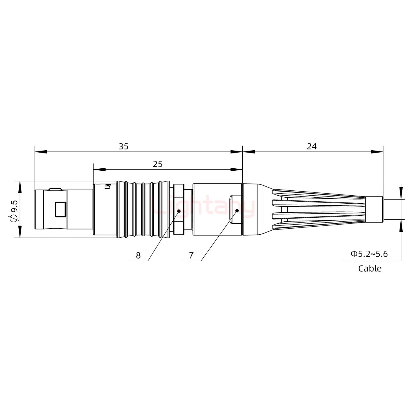 FGG.0B.003.CLAD56Z帶護套直式插頭