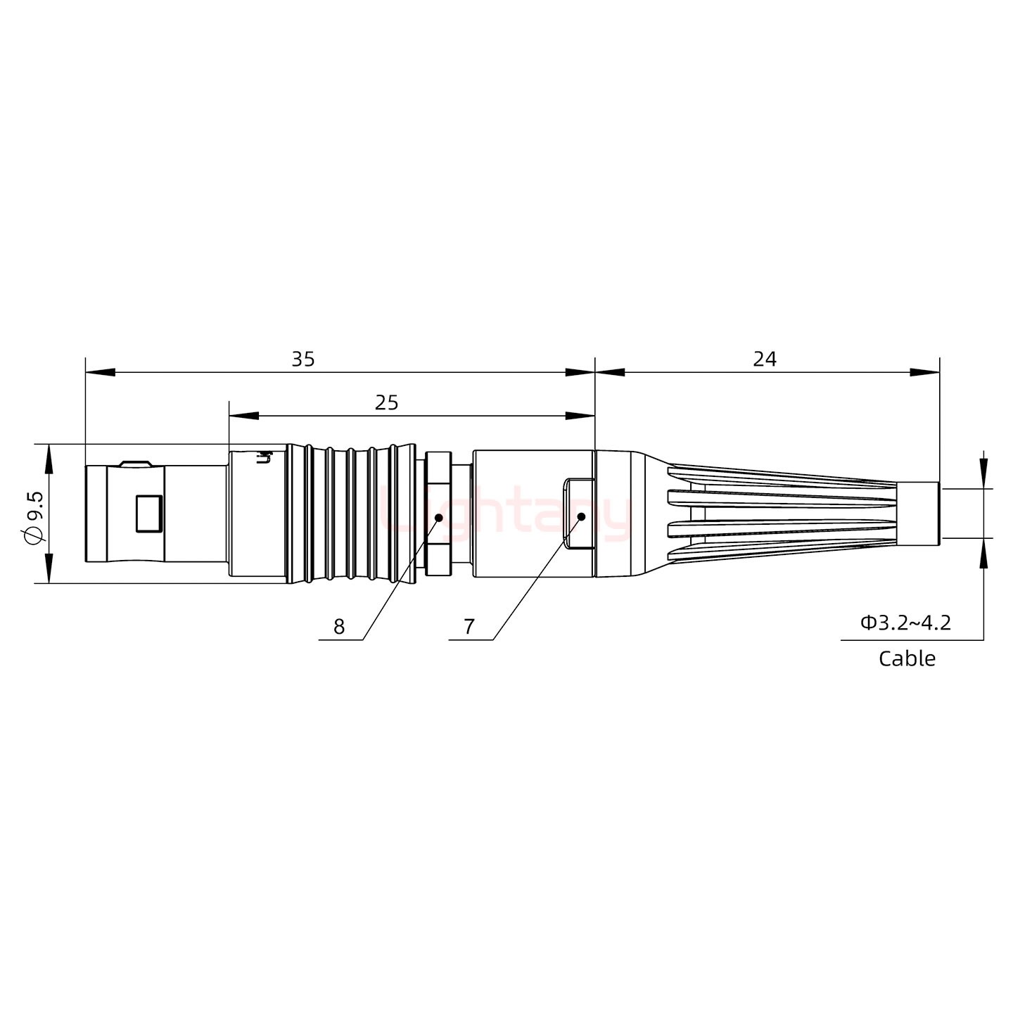 FGG.0B.007.CLAD42Z帶護套直式插頭