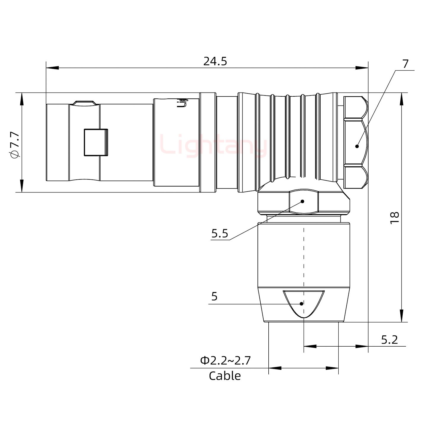 FHG.00.002.CLAD27推拉自鎖彎式插頭