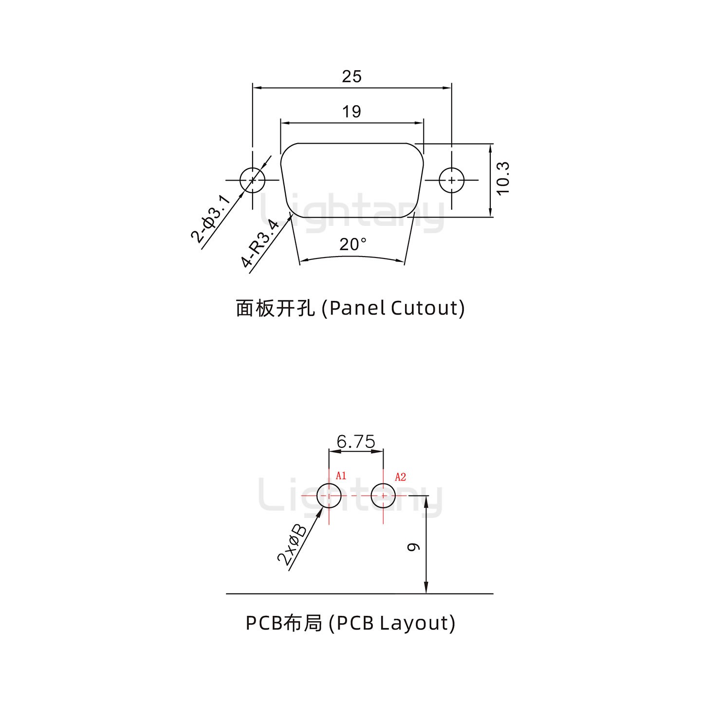 防水2V2公彎插板/鎖螺絲/大電流40A