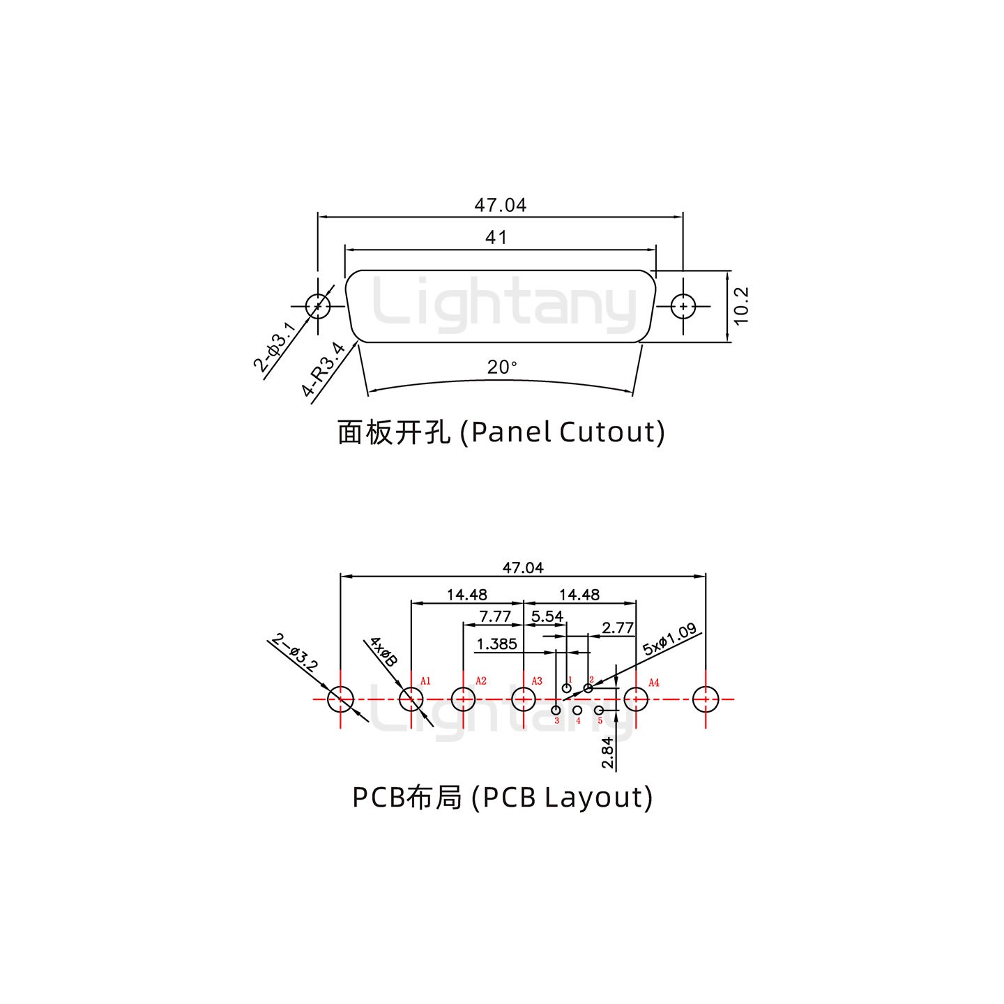 防水9W4公直插板/鉚魚叉/鎖螺絲/大電流40A