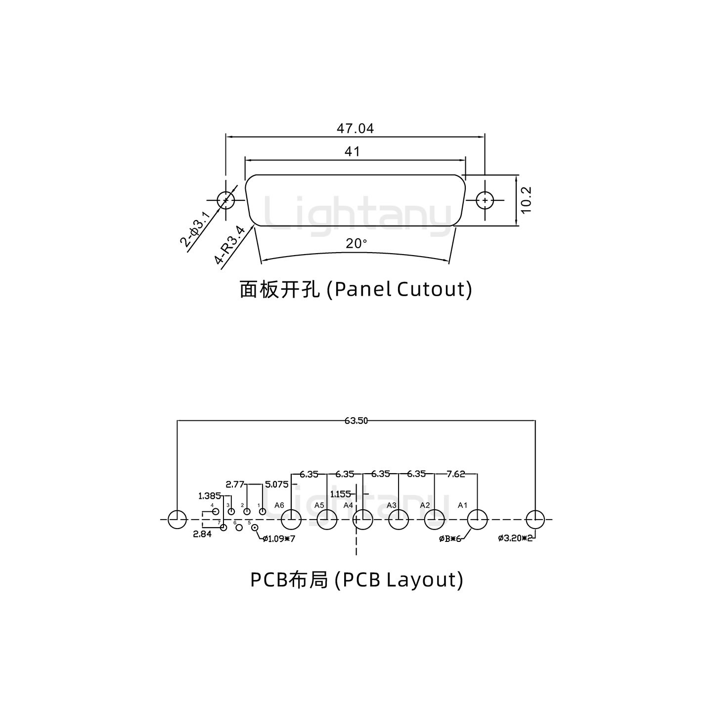 防水13W6B母直插板/鉚魚叉/鎖螺絲/大電流40A