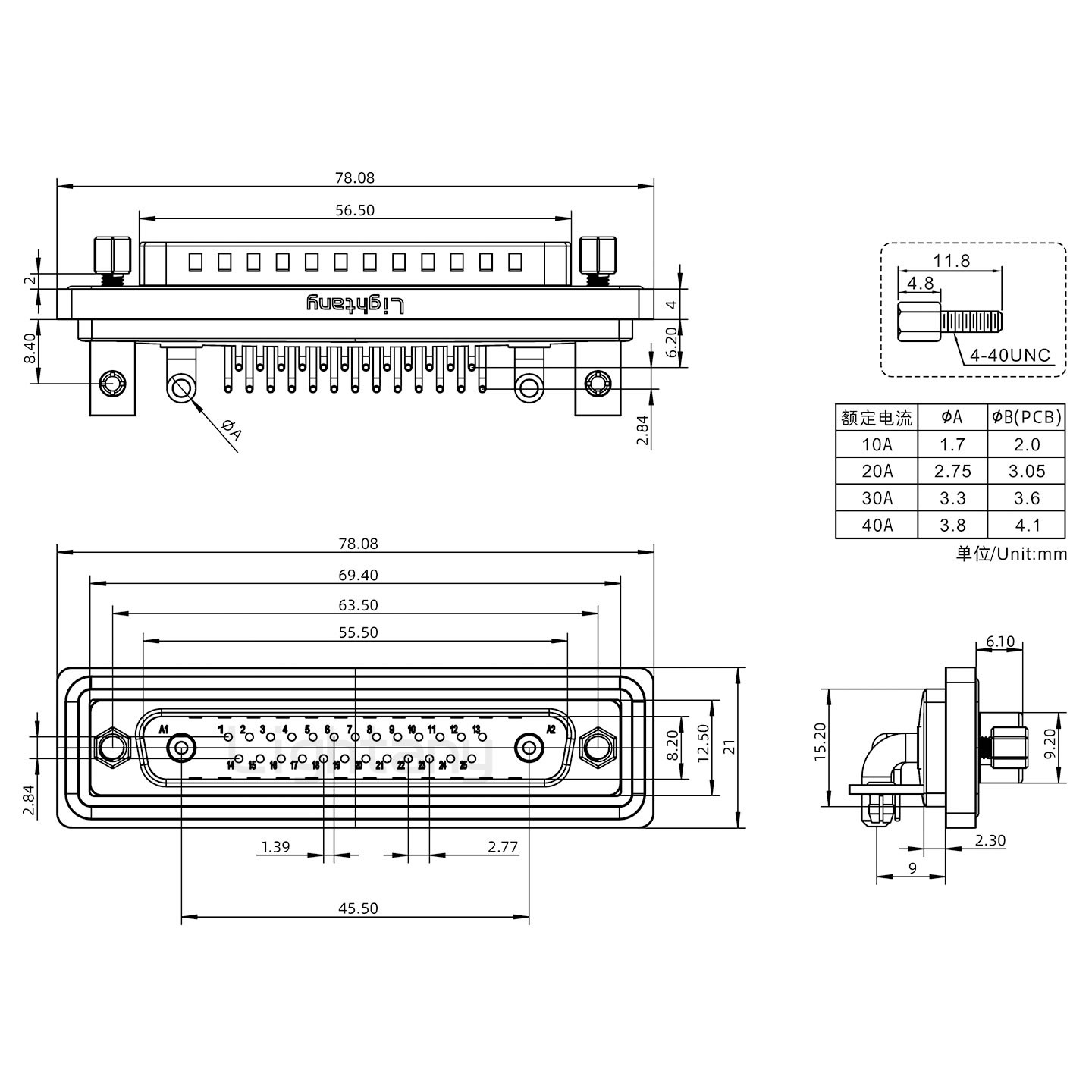 防水27W2公彎插板/鉚支架/鎖螺絲/大電流40A