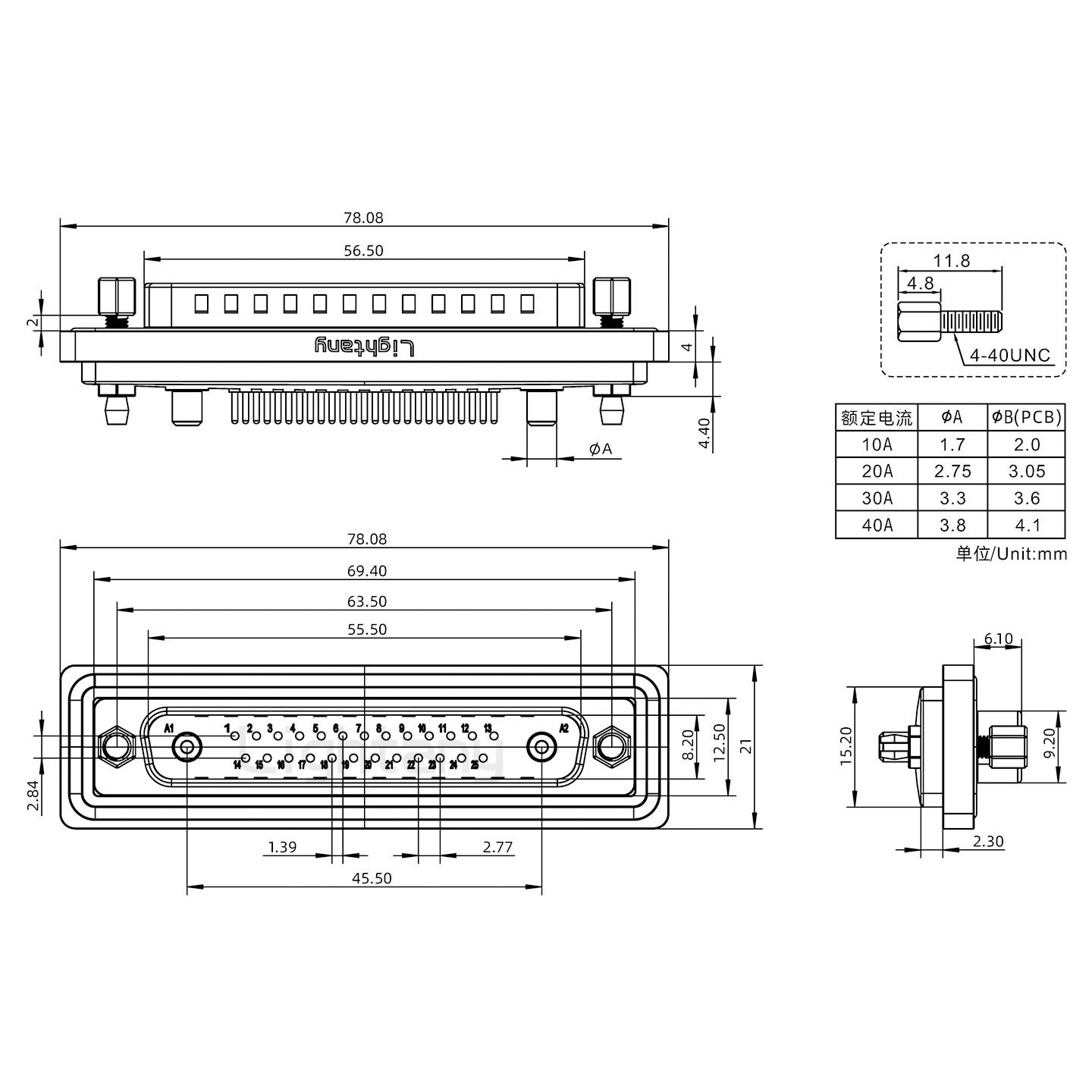 防水24W7公直插板/鉚魚叉/鎖螺絲/大電流40A