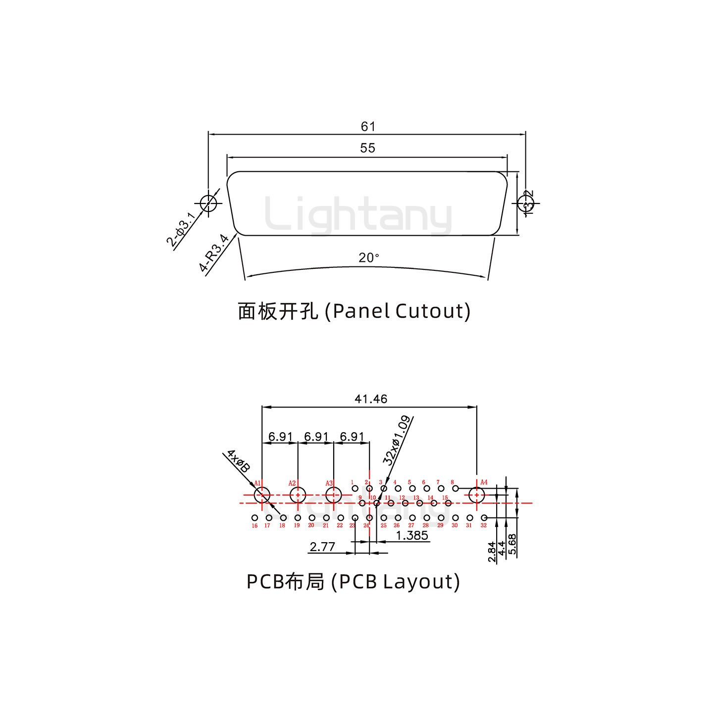 防水36W4公直插板/鎖螺絲/大電流40A