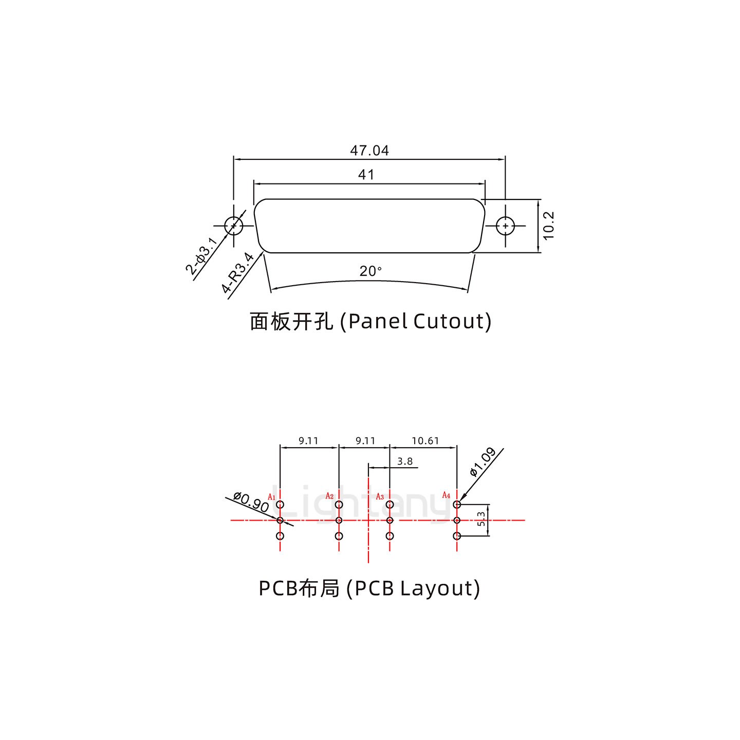 防水4W4公直插板/鎖螺絲/射頻同軸50歐姆