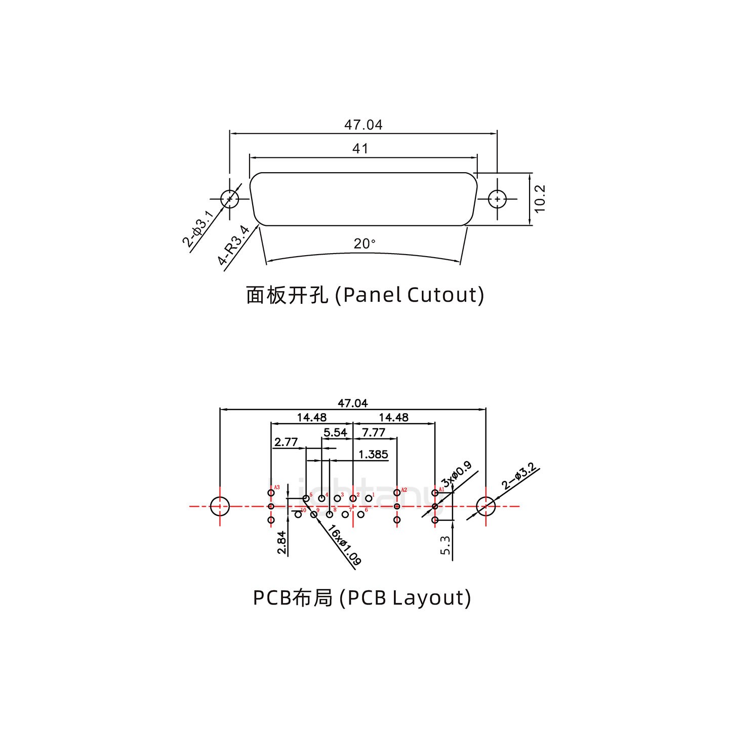 防水13W3母直插板/鉚魚叉/鎖螺絲/射頻同軸50歐姆