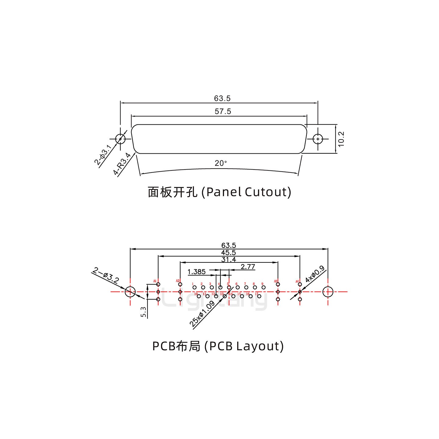 防水21W4公直插板/鉚魚叉/鎖螺絲/射頻同軸50歐姆