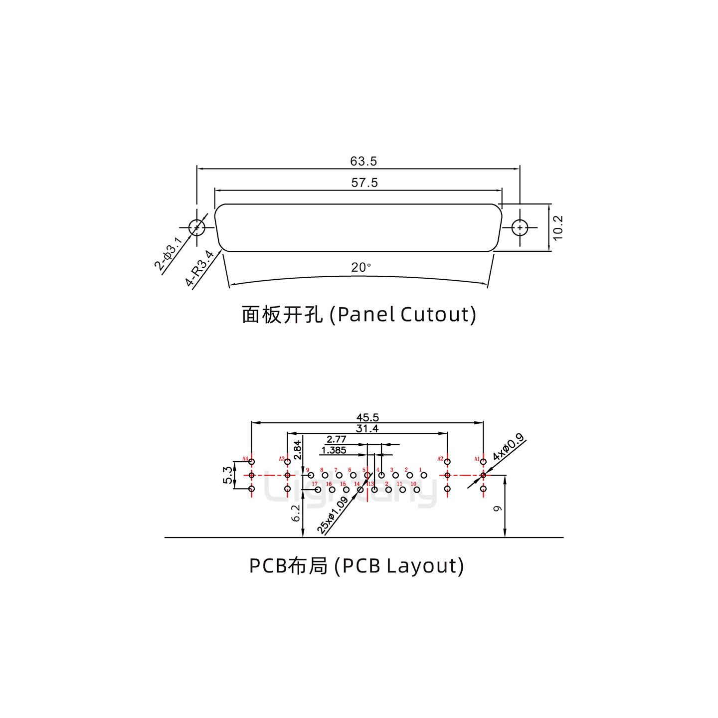 防水21W4母彎插板/鎖螺絲/射頻同軸50歐姆