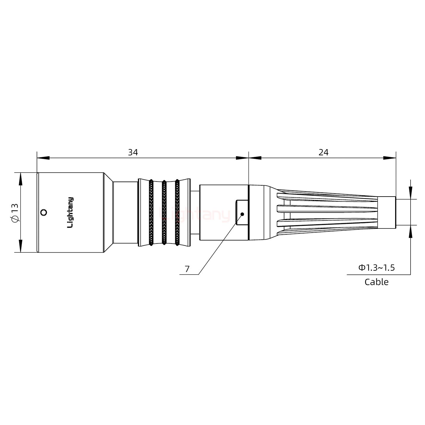 PHG.0K.005.CLLC15Z推拉自鎖帶護套浮動插座