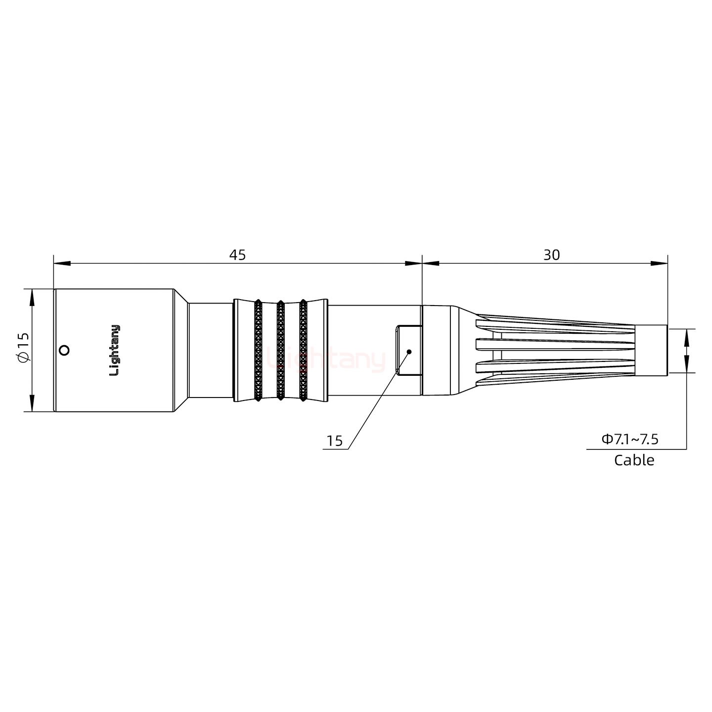 PHG.1K.002.CLAK75Z推拉自鎖帶護套浮動插座