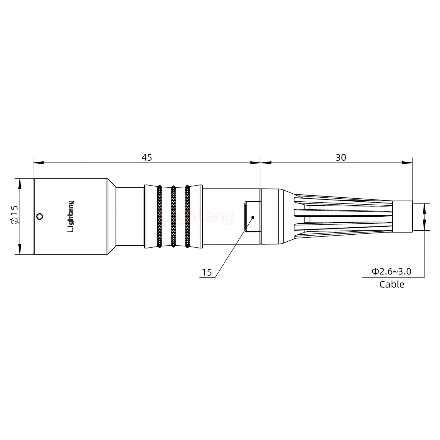 PHG.1K.004.CLAC30Z推拉自鎖帶護套浮動插座