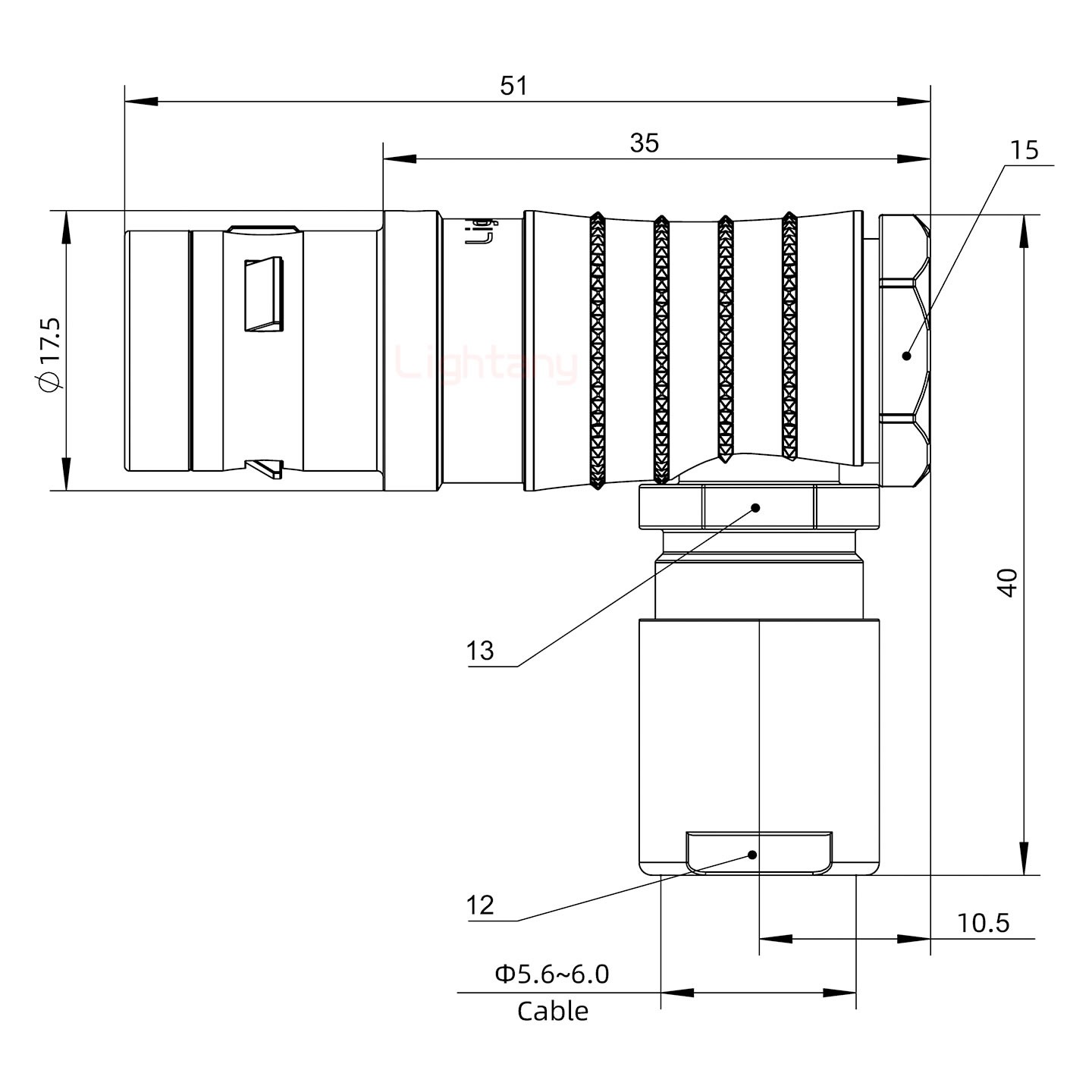 FHG.2K.005.CLAC60推拉自鎖彎式插頭