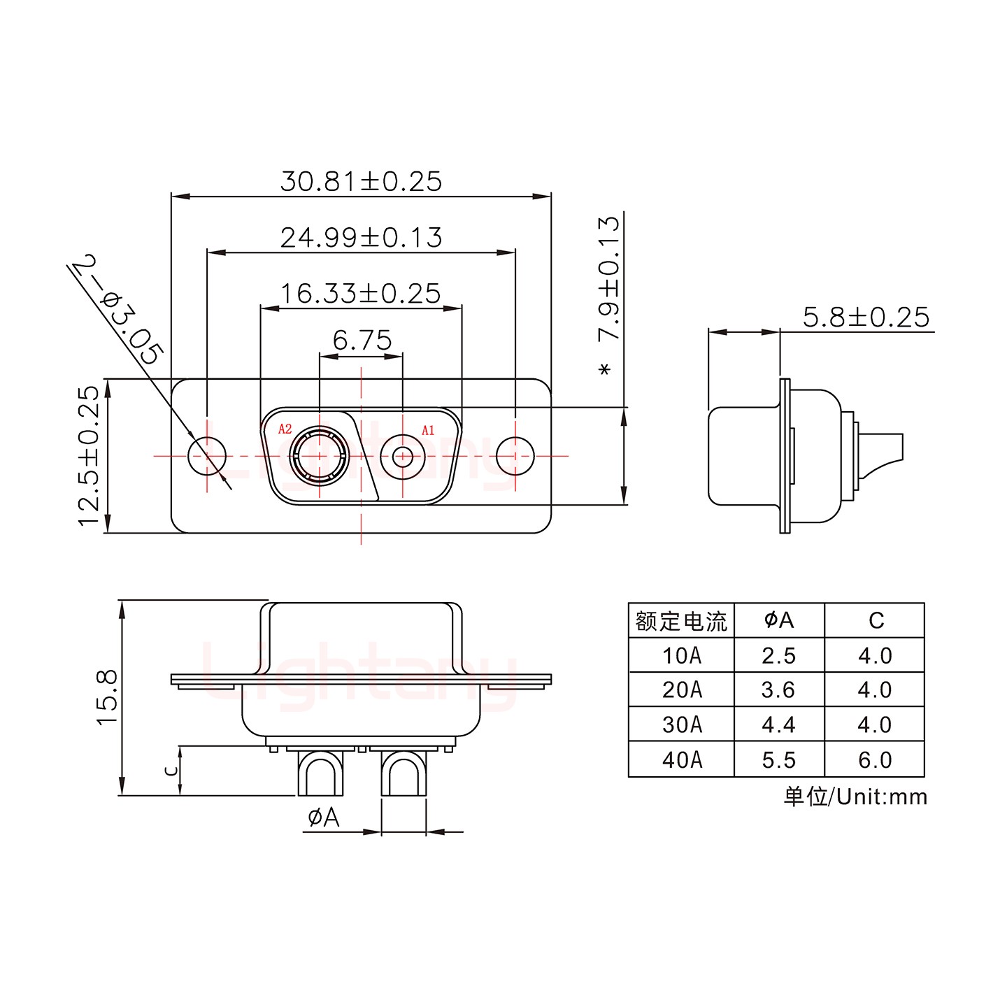 2V2母短體焊線40A+9P金屬外殼1707直出線4~12mm