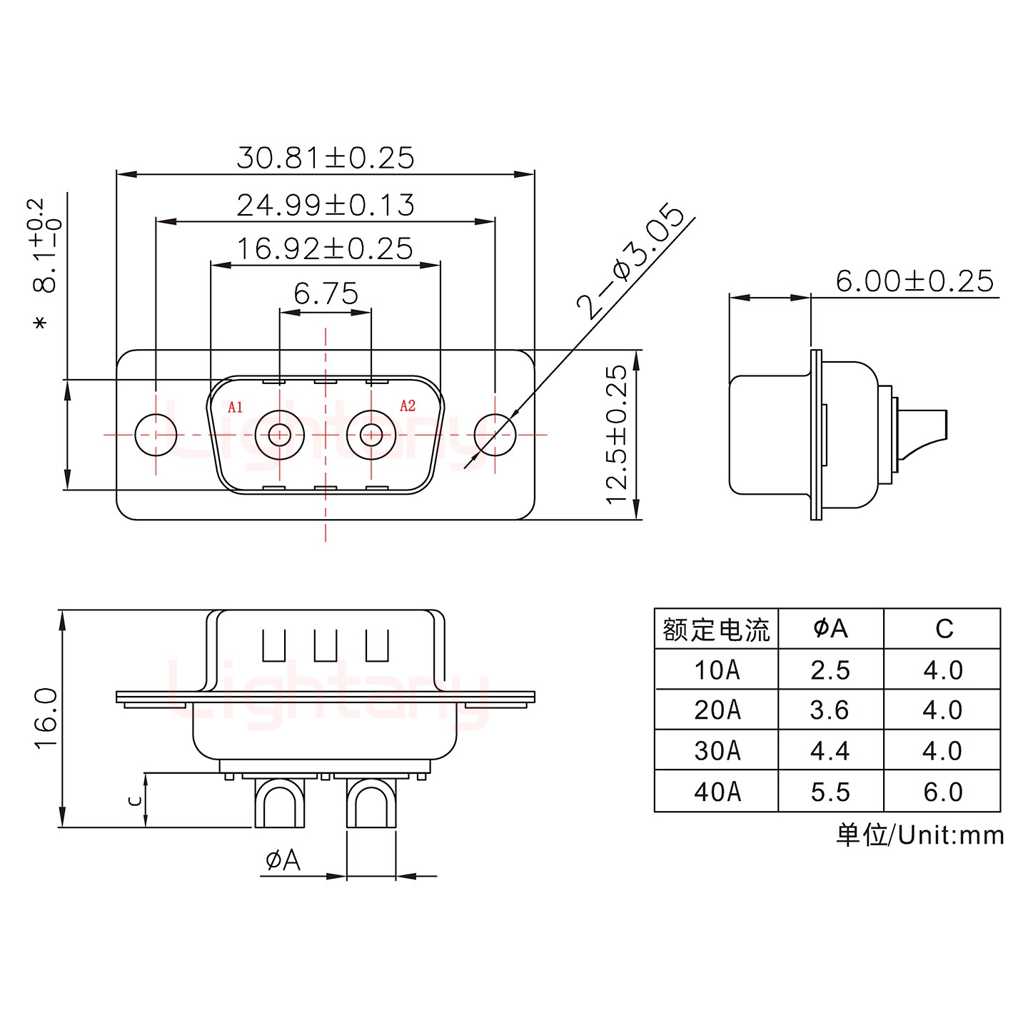 2W2公短體焊線10A+9P金屬外殼1707直出線4~12mm